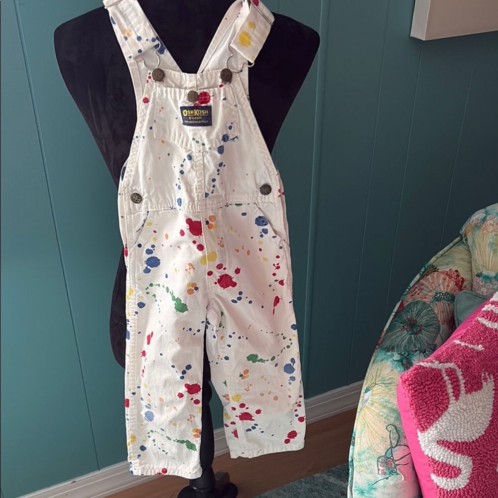 Oshkosh B’ GOSH children’s overalls. PAINT SPLATTERED. 4T